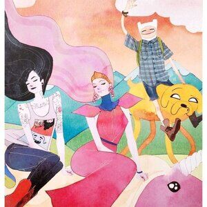 2014 Adventure Time Cartoon Poster Finn Bubblegum Marceline Jake 16 x 11" DWJJ8